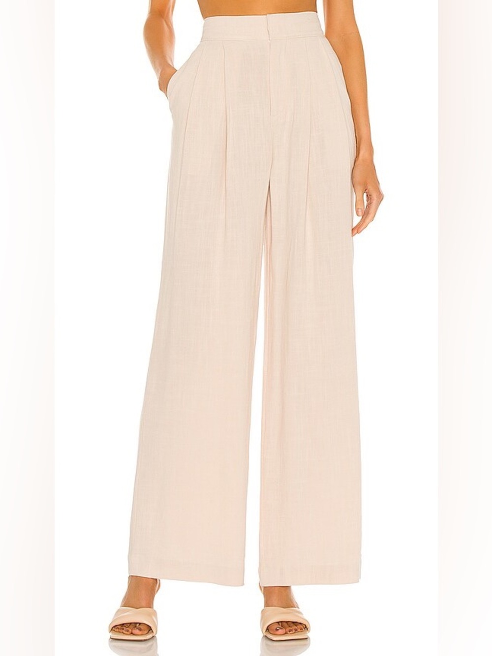 Song of Style tan wide leg line Dallon Pant